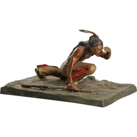 Carl Kauba [1865-1922] Bronze Native American Indian Scout, Foundry: 42951/21 KF Austria