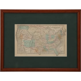 Vintage Framed Map of the United States