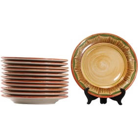 Set of 12 Rubino-Alabaster Italian Pottery Dinner Plates 11.25 inches diameter