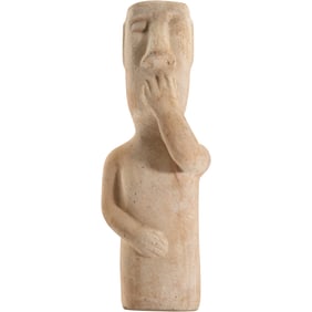African Lobi Figure in Cast Stone Composition 14.25 in. height x 5 in. wide