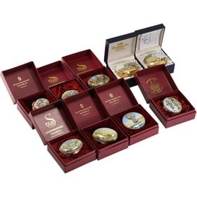 9 Assorted Staffordshire Enamels in Original Boxes