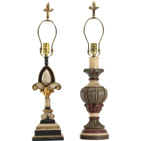 2 Decorative Neo Classical Table Lamps 27 inches Overall Height x 6 in. Wide