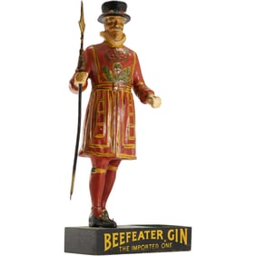 Vintage Beefeater Gin Figural Yeoman Warder Store Display Holds a Bottle 18 in. height