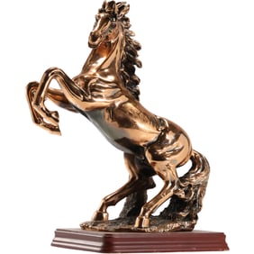 Copper Finish Figure Of A Rearing Horse c.1970s, Signed Decorolli, 14 inches height