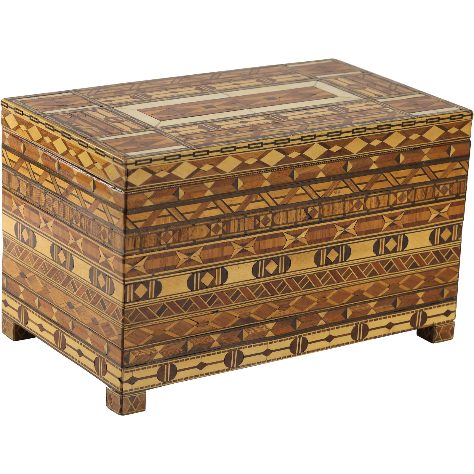 Vintage  handcrafted, inlaid wooden box, for jewelry or keepsakes 7.5 in. x 12 in. x 7 in. (1 of 20)