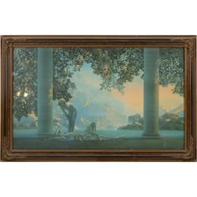 Original Maxfield Parrish "Daybreak" Vintage Print in Original Frame 18 in. x 30 in.