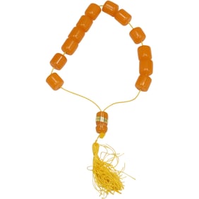 Butterscotch Bakelite Prayer Beads, Made in Greece, 8 inches x 5/8 inches