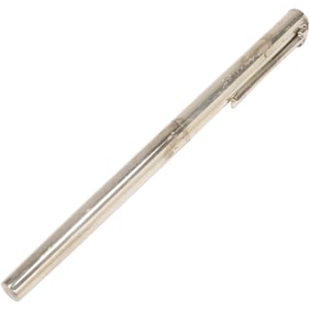 TIFFANY & CO, .925 Sterling Silver Pen, USA, with Fabric Pouch & Box. 5 1/4 in. x 3/8 in.