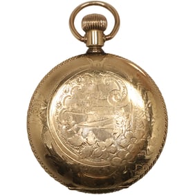 American Waltham 14K Gold Filled Pocket Watch, not working, no crystal, 2 1/4 in. x 1 3/4 in.