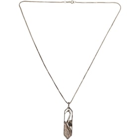 Ken Kantro Sterling Silver Crane Pendant Necklace on .915 Italy Sterling 20 in. Chain