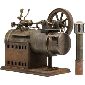 Antique Falk Overtype Stationary Steam Engine, German Maunfacturer 22 in. height x 14 in. length