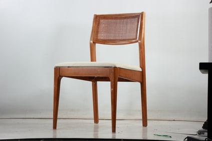 Set 6 Jens Risom Style Cane Back "Playboy" Dining Chairs [4 straight, 2 arms]
