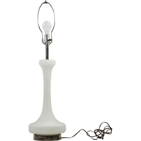 1970s Opaque Frosted Glass Table Lamp by Laurel Lamp Co. 34 in. overall height x 9 in. wide