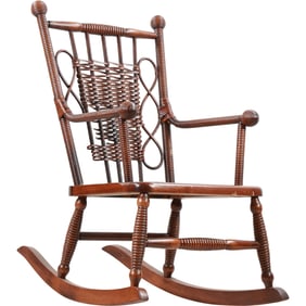 Child's Wicker Back Victorian Rocker 25 in. height x 23 in. wide