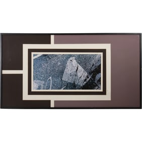 20th C. Abstract Oil on Board Painting, Framed.