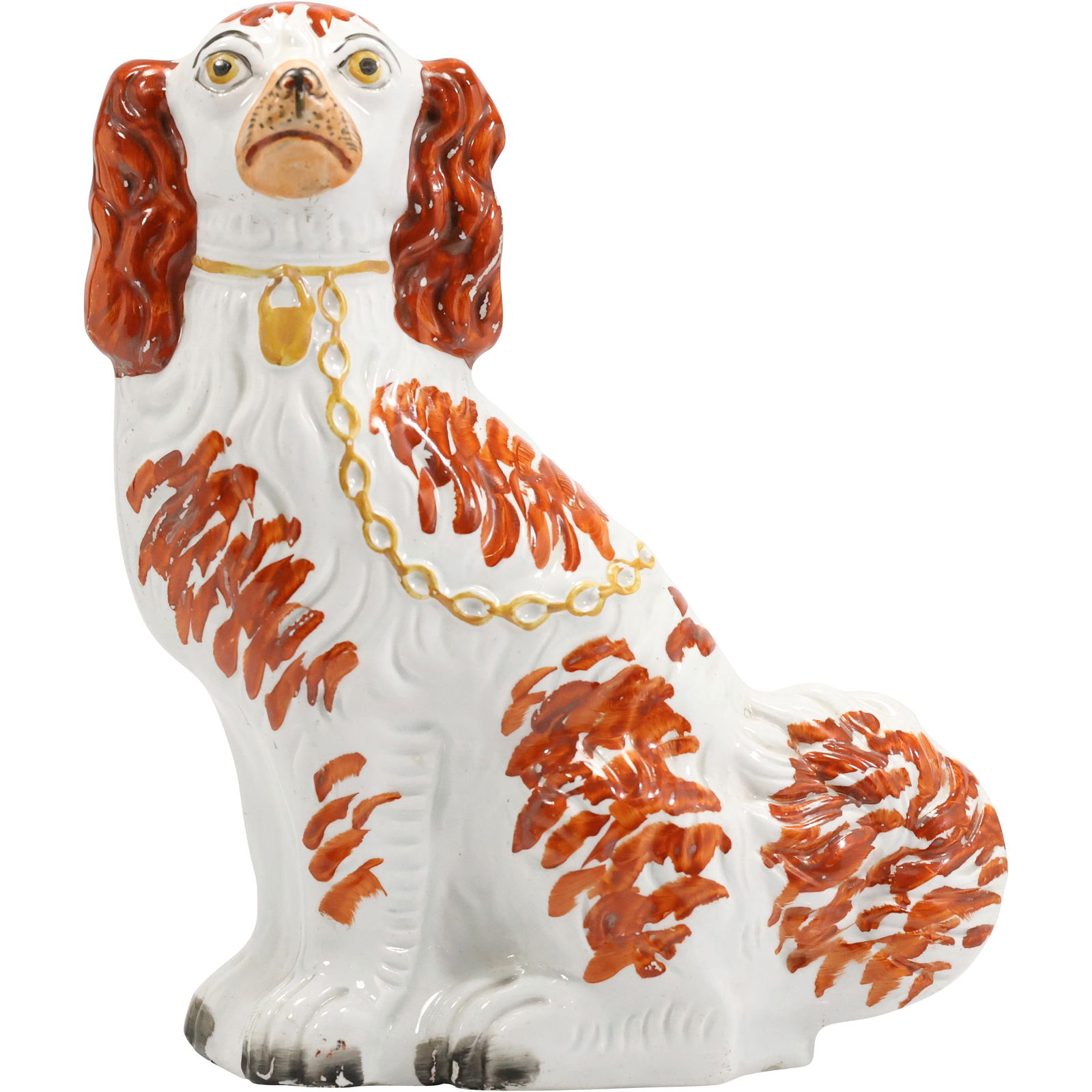 Red and White English Staffordshire Spaniel Mantle Dog Figure Statue 12 in. height x 9 in. wide (1 of 15)