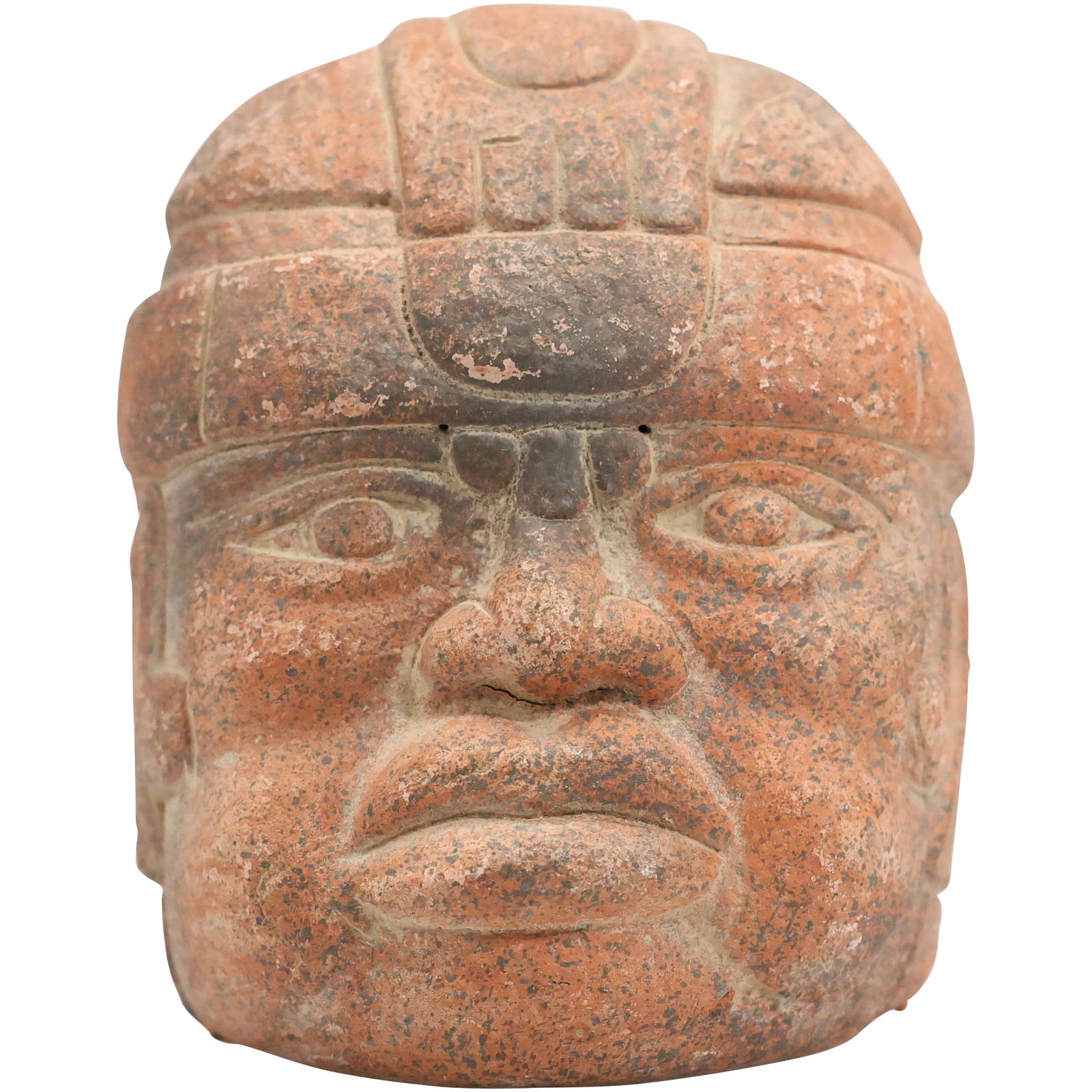 Carved Stone Olmec Colossal Head, Ancient Olmec Civilization of Mesoamerica 5.5 in, x 4 in,. (1 of 10)