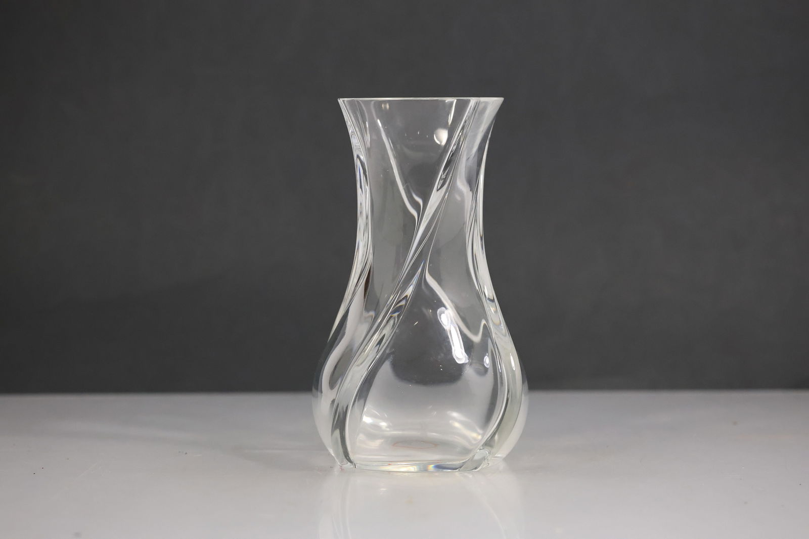 Signed Baccarat Crystal Serpentine Vase 8.25 inches height x 4.75 inches wide (1 of 11)