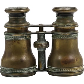 Antique Brass Opera Glasses / Binoculars 3.75 in. x 4 in.