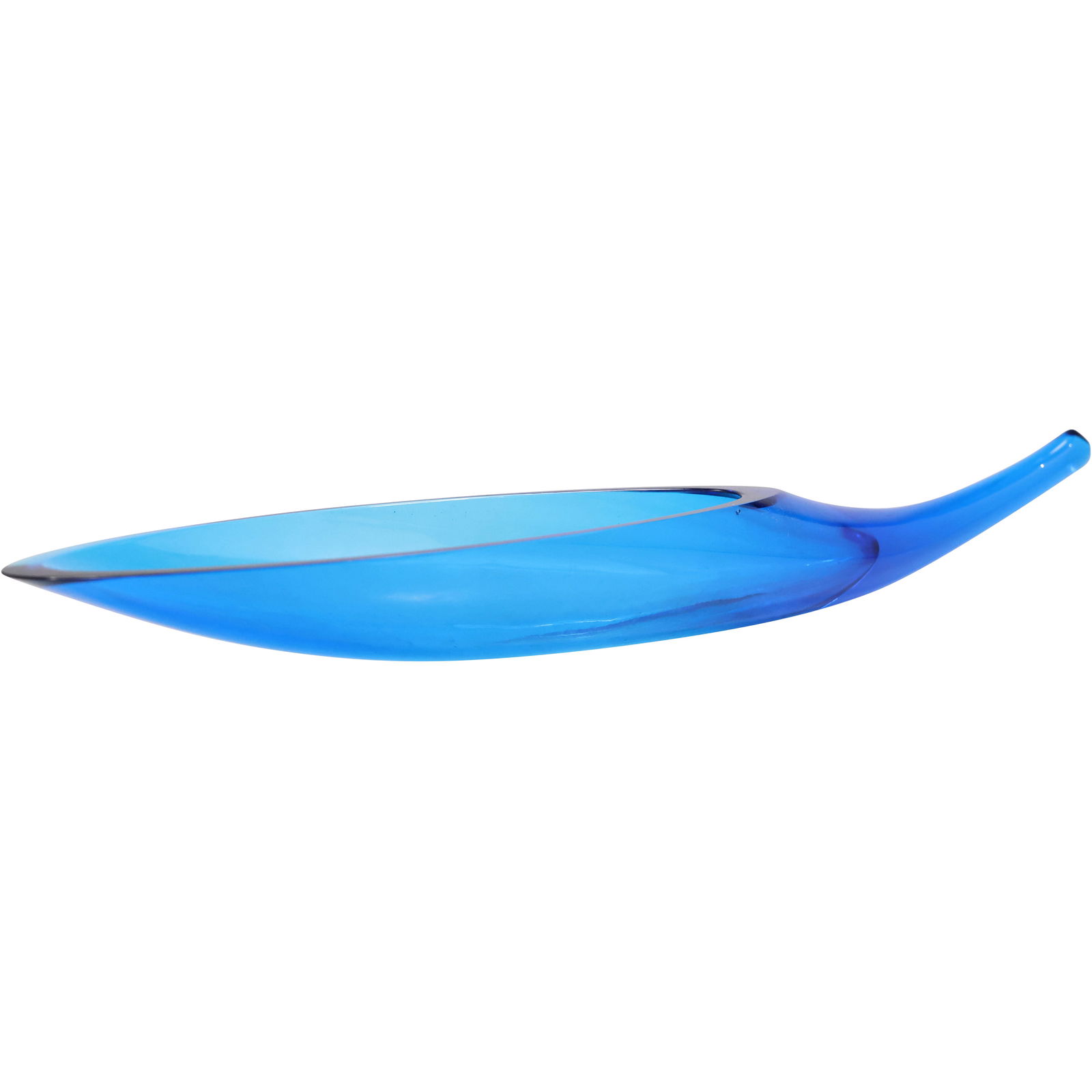 Circa 1960s Blenko Blue Glass Horn Shaped Vase 20 inches length (1 of 9)