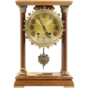 Vintage Regulator Mantle Clock with Pendulum 12.5 in. height x 8.25 in. wide