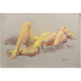 Harald Grote, American Artist, Quality Pastel Drawing of a Nude.