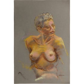 Harald Grote, American Artist, Quality Pastel Drawing of a Nude.