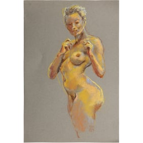 Harald Grote, American Artist, Quality Pastel Drawing of a Nude.