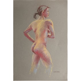 Harald Grote, American Artist, Quality Pastel Drawing of a Nude.