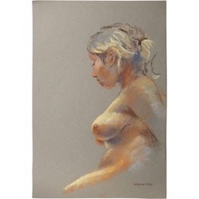 Harald Grote, American Artist, Quality Pastel Drawing of a Nude.