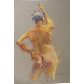 Harald Grote, American Artist, Quality Pastel Drawing of a Nude.