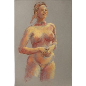 Harald Grote, American Artist, Quality Pastel Drawing of a Nude.