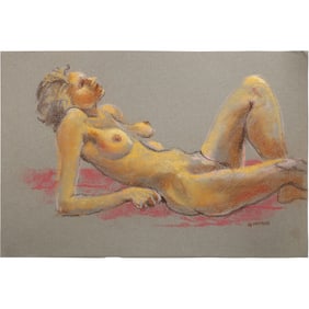 Harald Grote, American Artist, Quality Pastel Drawing of a Nude.