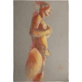 Harald Grote, American Artist, Quality Pastel Drawing of a Nude.