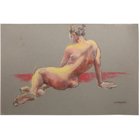 Harald Grote, American Artist, Quality Pastel Drawing of a Nude.