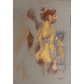 Harald Grote, American Artist, Quality Pastel Drawing of a Nude.