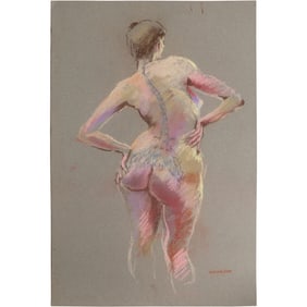 Harald Grote, American Artist, Quality Pastel Drawing of a Nude.
