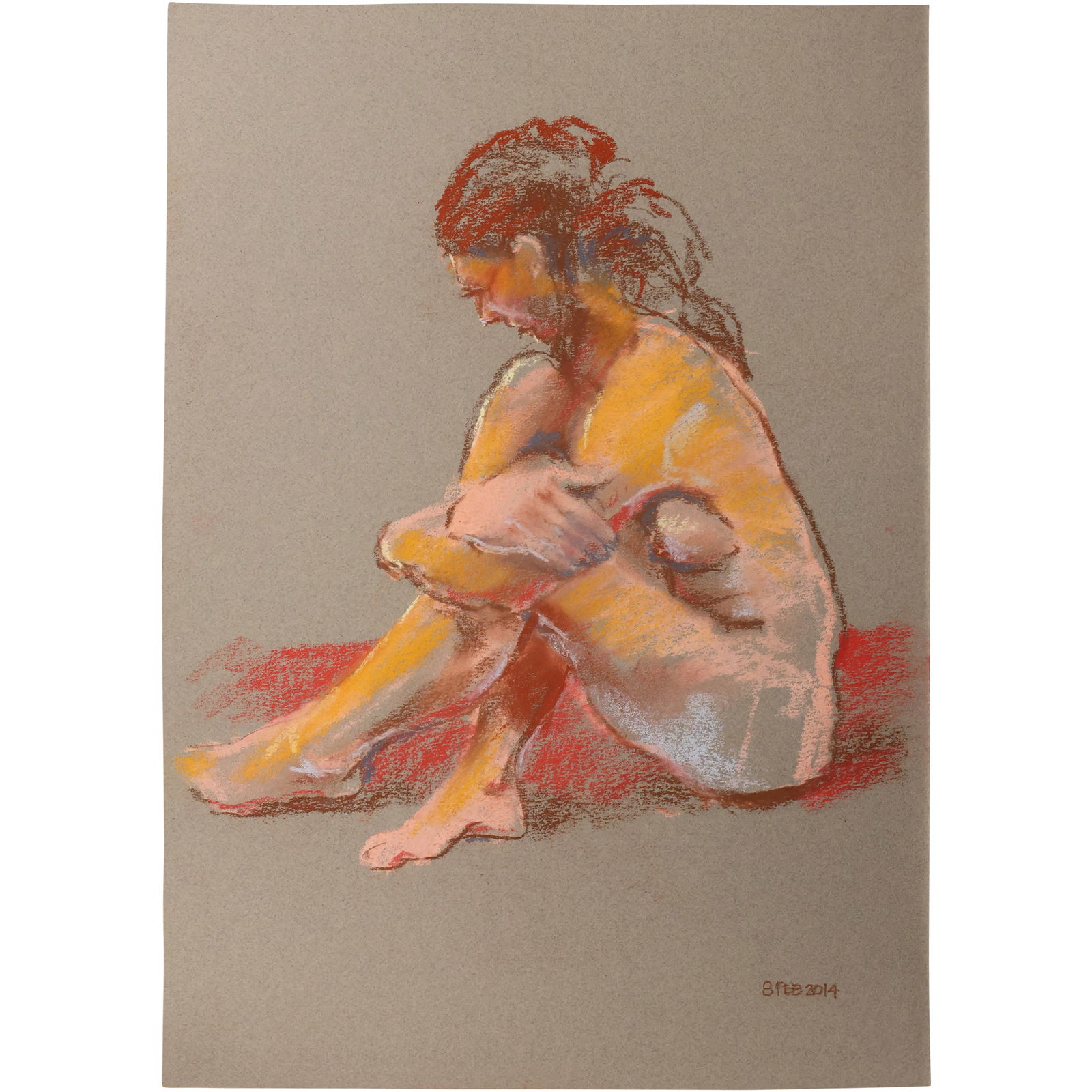 Harald Grote, American Artist, Quality Pastel Drawing of a Nude.: Harald Grote, American Artist, Quality Pastel Drawing of a Nude. Size: 13 x 19 ; Biography: Harald Grote started painting before beginning his academic and professional career. His training for archit