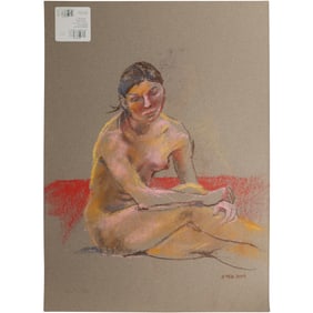 Harald Grote, American Artist, Quality Pastel Drawing of a Nude.