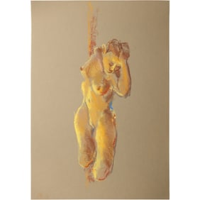 Harald Grote, American Artist, Quality Pastel Drawing of a Nude.