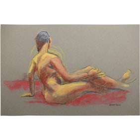 Harald Grote, American Artist, Quality Pastel Drawing of a Nude.