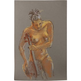 Harald Grote, American Artist, Quality Pastel Drawing of a Nude.