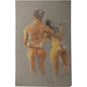 Harald Grote, American Artist, Quality Pastel Drawing of a Nude.