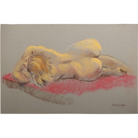 Harald Grote, American Artist, Quality Pastel Drawing of a Nude.