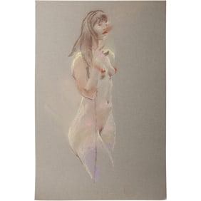 Harald Grote, American Artist, Quality Pastel Drawing of a Nude.