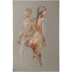 Harald Grote, American Artist, Quality Pastel Drawing of a Nude.