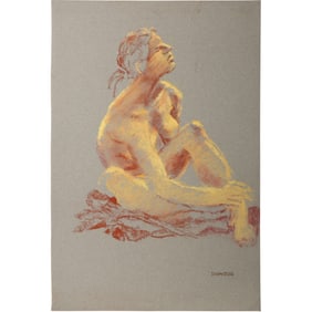 Harald Grote, American Artist, Quality Pastel Drawing of a Nude.
