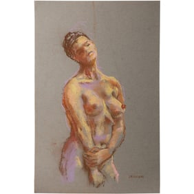 Harald Grote, American Artist, Quality Pastel Drawing of a Nude.