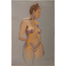 Harald Grote, American Artist, Quality Pastel Drawing of a Nude.