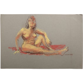 Harald Grote, American Artist, Quality Pastel Drawing of a Nude.